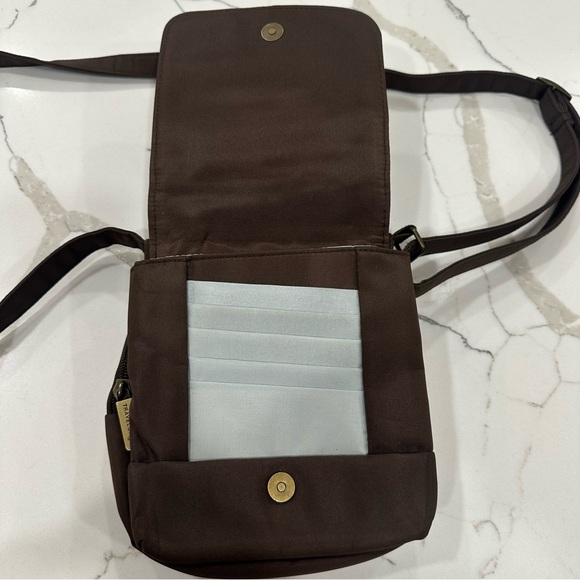 Travelon Anti-Theft Classic Crossbody Bag - Brown with LED Light - Picture 4 of 16